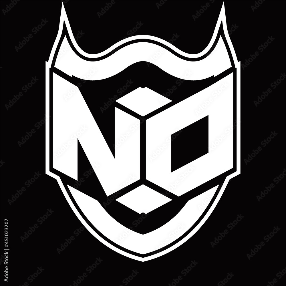 ND Logo monogram design isolated with shield shape design template ND Logo monogram design isolated with shield shape design template