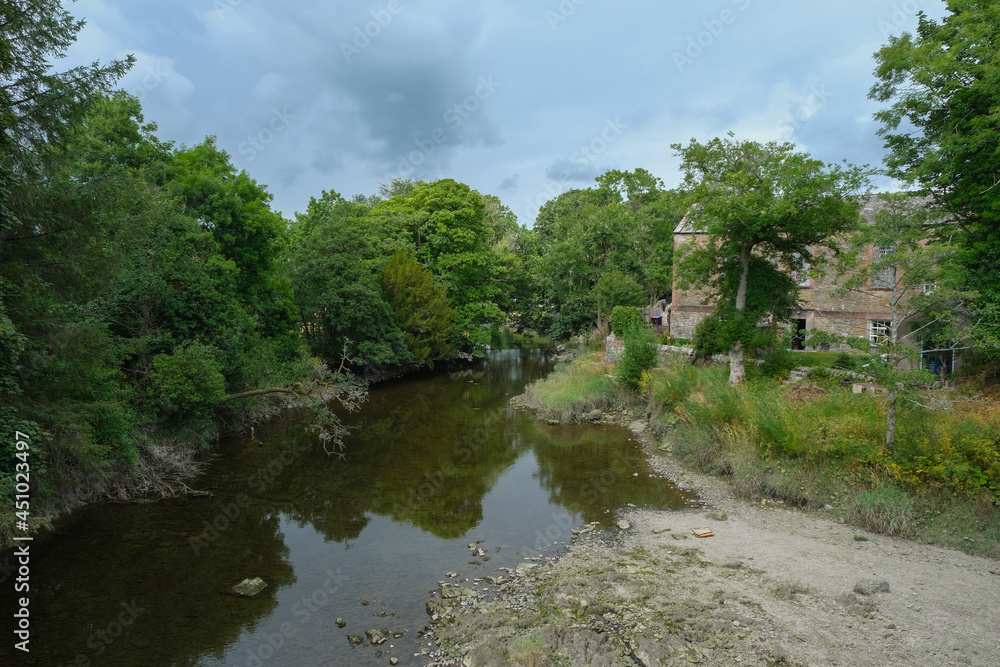 The Water of Fleet river at Gatehouse of Fleet, during low water, Scotland