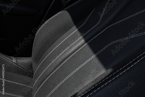 Luxury Car care Automotive Detailing Concept. Leather  material texture car seat. Wash and cleaning (ID: 451023673)