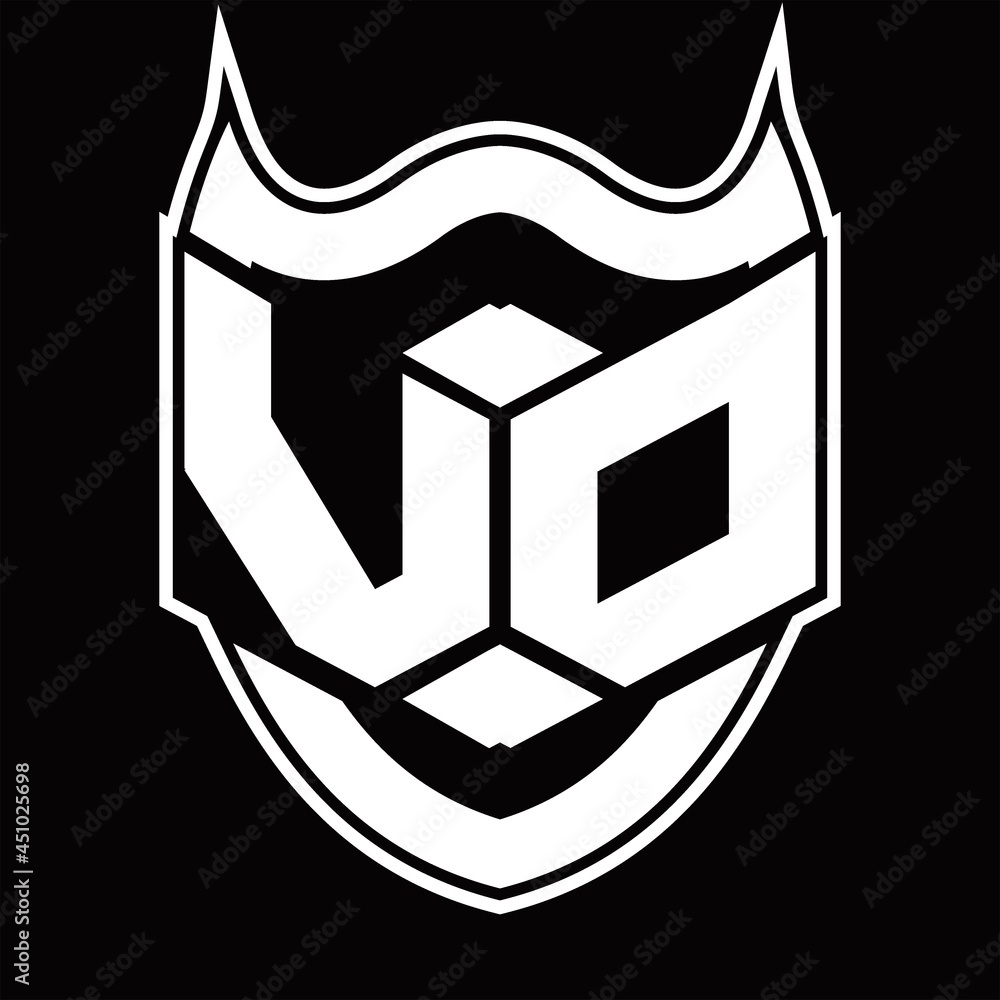 VD Logo monogram design isolated with shield shape design template VD Logo monogram design isolated with shield shape design template