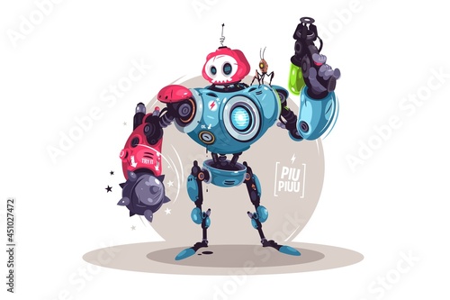 Modern robot with weapon