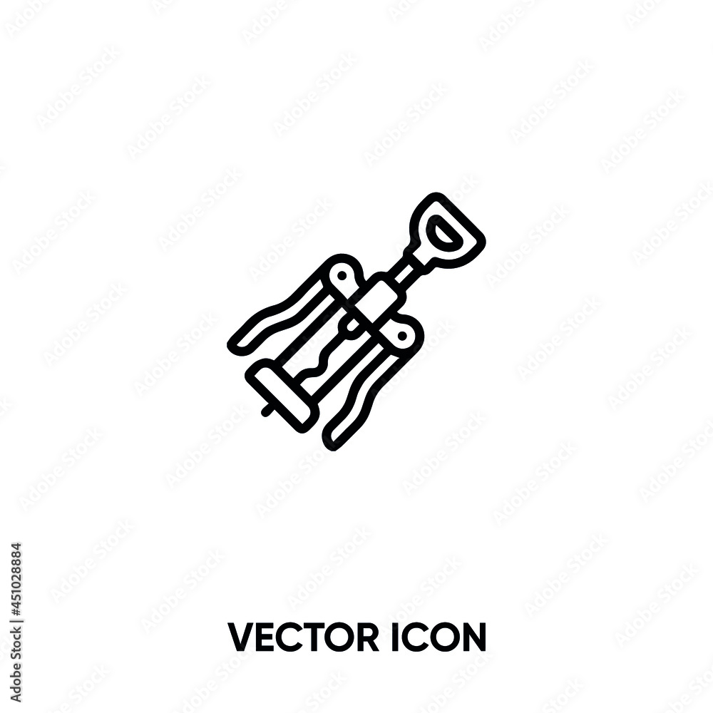 Corkscrew vector icon. Modern, simple flat vector illustration for website or mobile app.Wine opener symbol, logo illustration. Pixel perfect vector graphics	