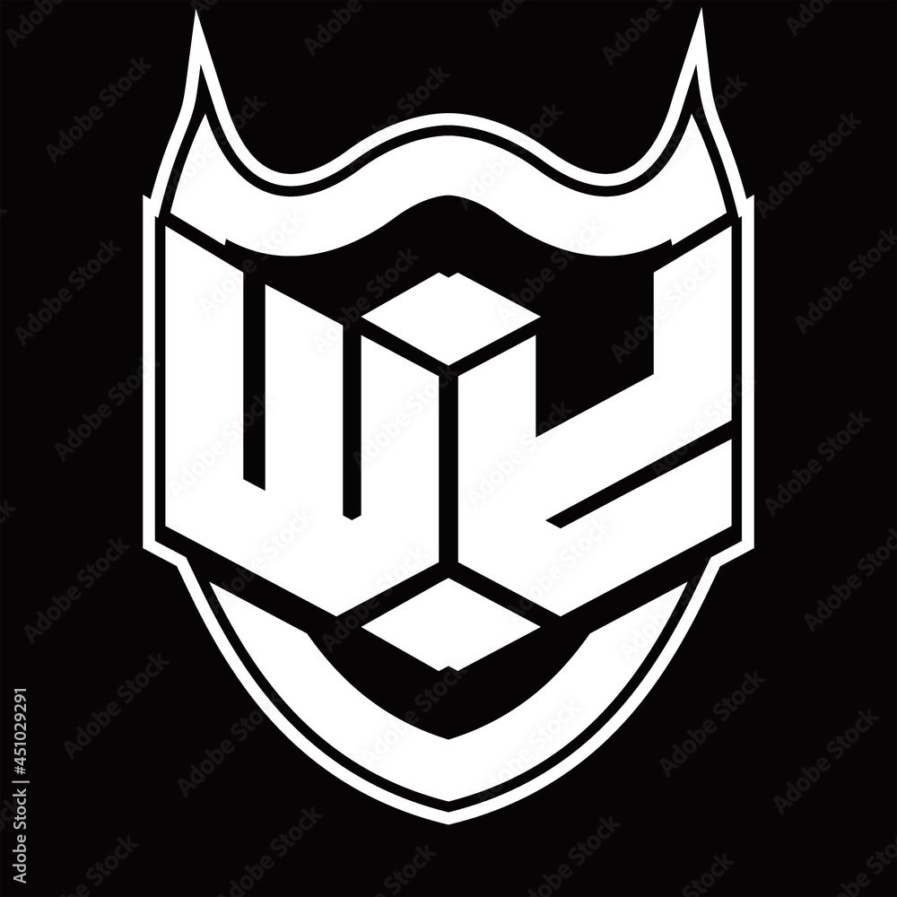 WY Logo monogram design isolated with shield shape design template WY Logo monogram design isolated with shield shape design template
