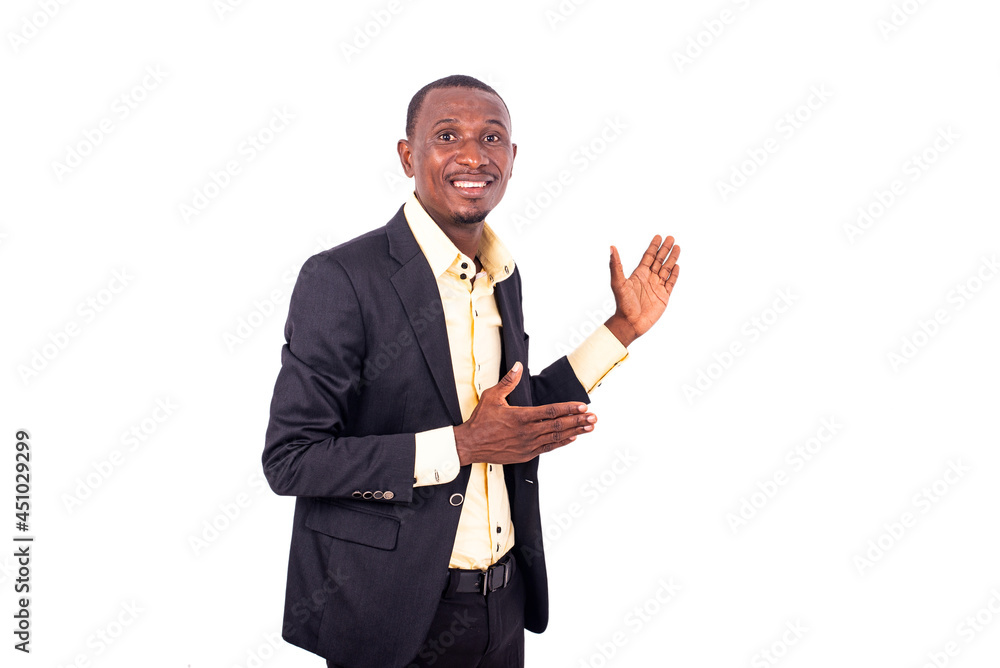 young businessman in a meeting presenting the project on a whiteboard smiling. young businessman in a meeting presenting the project on a whiteboard smiling.