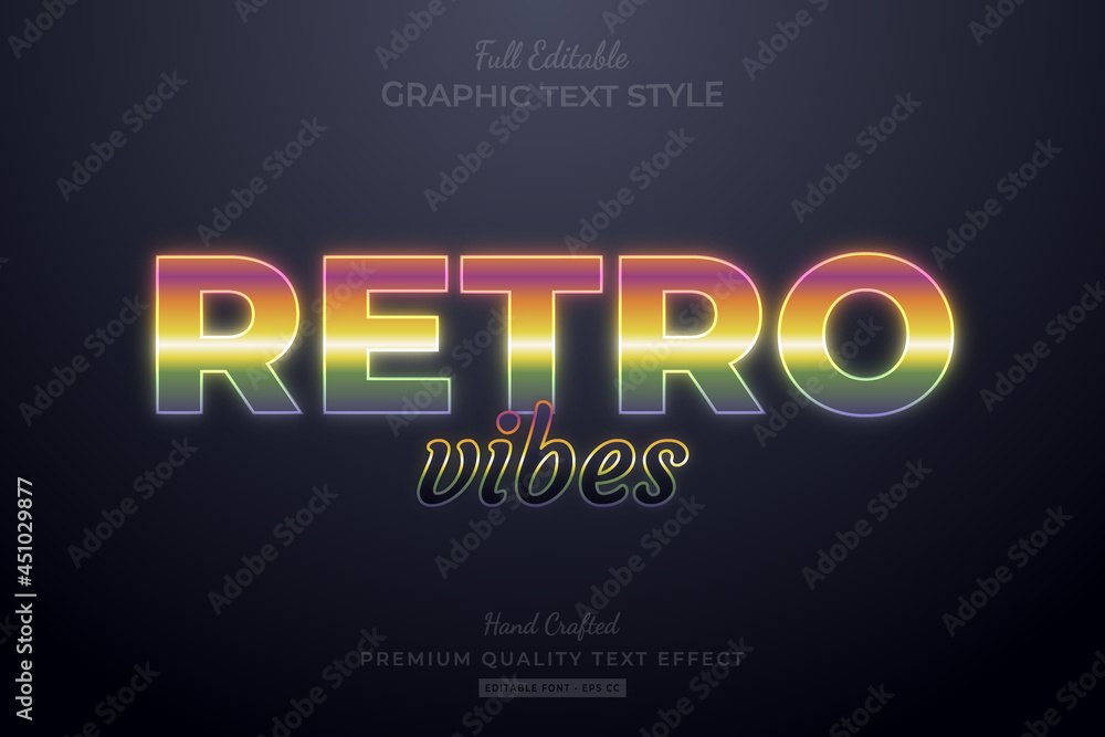 Retro Vibes Gradient Editable Premium Text Effect Font Style