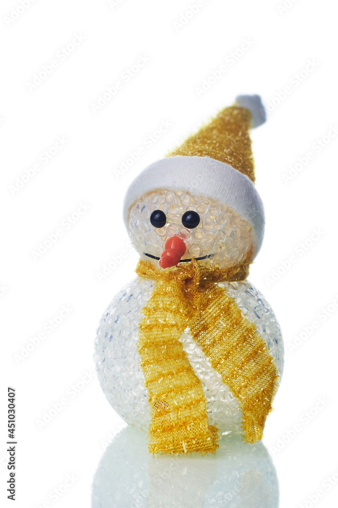 Snowman Christmas toy isolated on a white background Snowman Christmas toy isolated on a white background