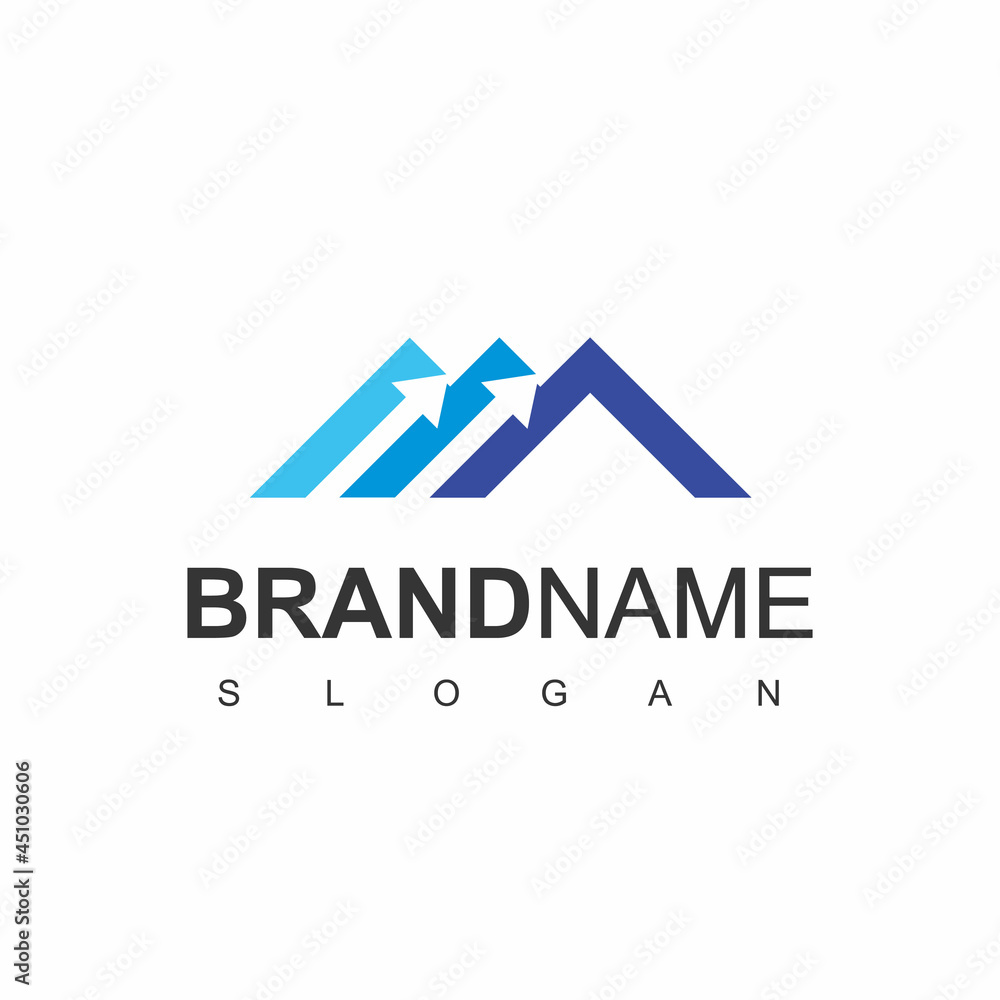 Real Estate Business Logo With Growing Chart Symbol Real Estate Business Logo With Growing Chart Symbol