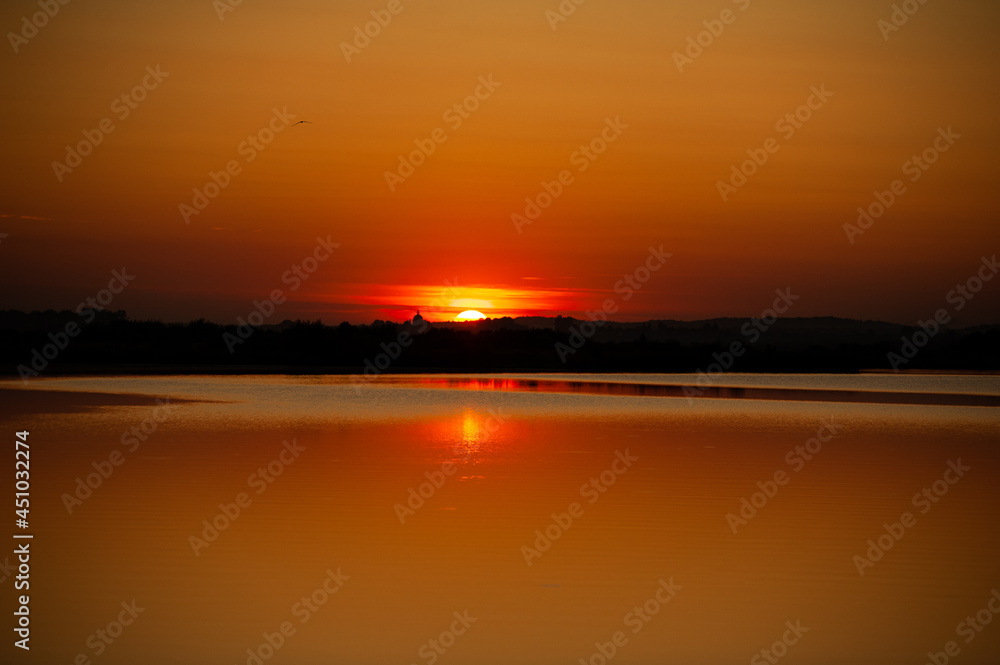 Beautiful tranquil sunset on the lake Beautiful tranquil sunset on the lake