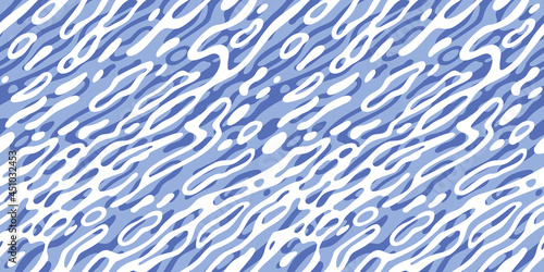 Blue Ripple Water Surface Seamless Pattern. Vector Sea Texture. Abstract Background with Water Splashes