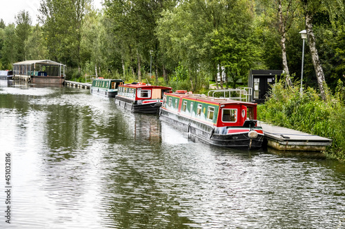 Houseboats in Forth and Clyde Canal photo