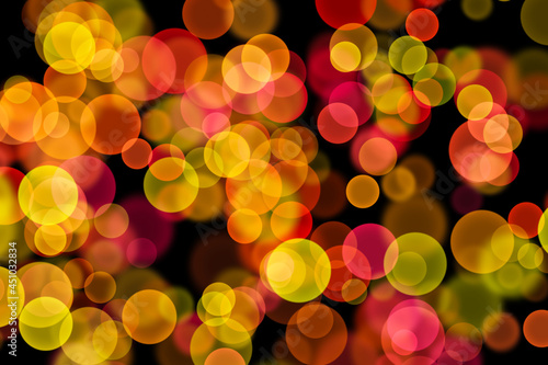 Abstract colorful defocused circular facula. Bokeh blurred color light can use background. © yalcinsonat