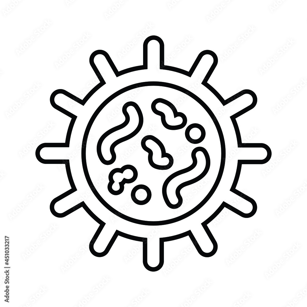 Bacteria, virus, microbe line icon. Outline vector.