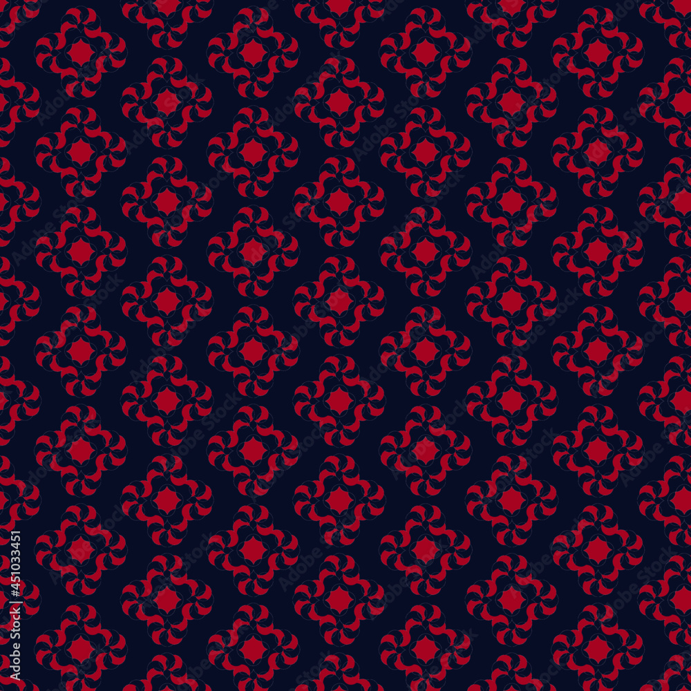 Blue and Red Royal Ethnic Pattern Blue and Red Royal Ethnic Pattern