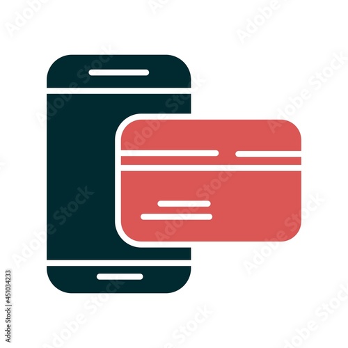 Onlinepayment Glyph Two Color Icon Design photo