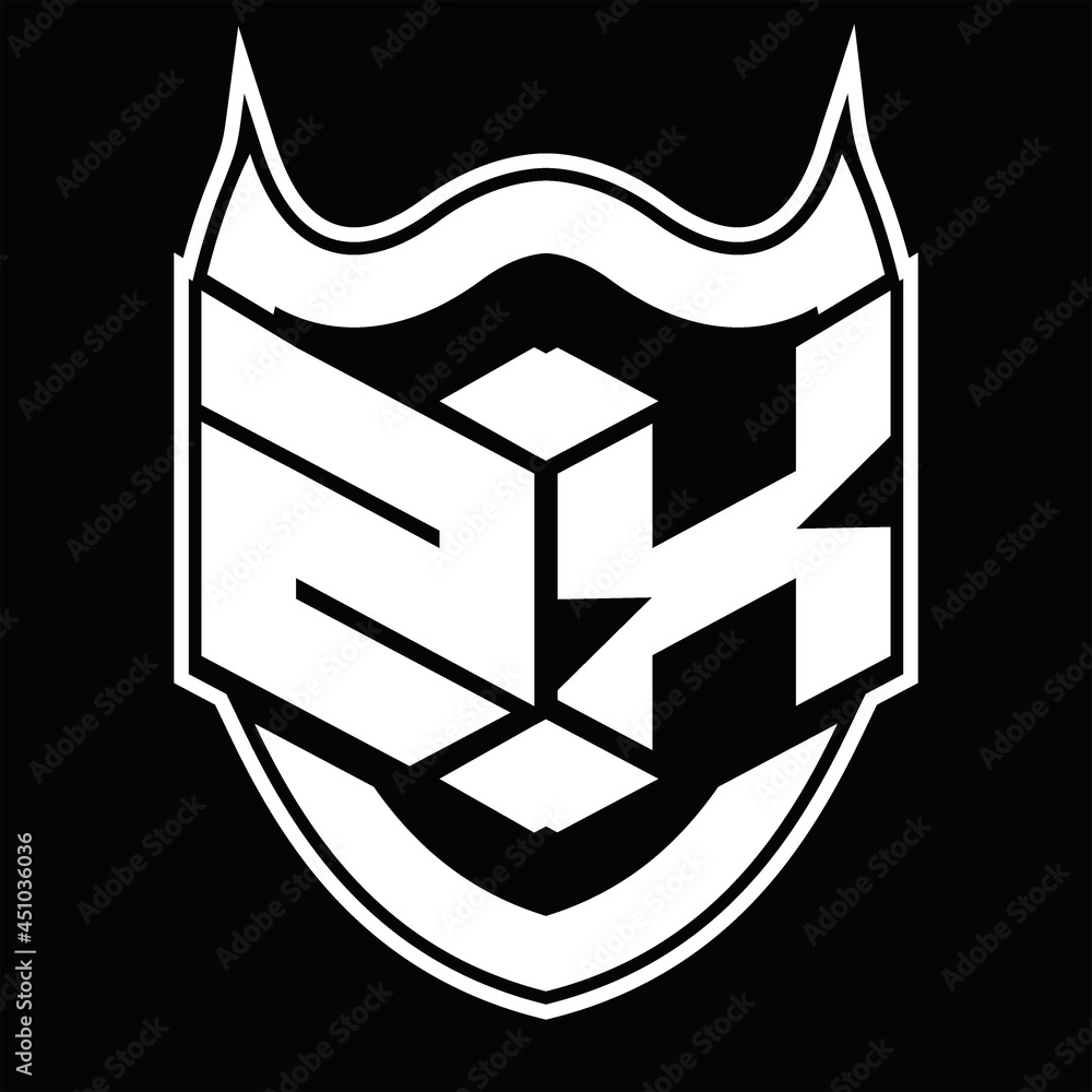 ZX Logo monogram design isolated with shield shape design template ZX Logo monogram design isolated with shield shape design template