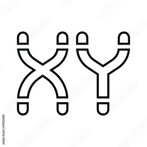 Chromosome, molecule line icon. Outline vector.