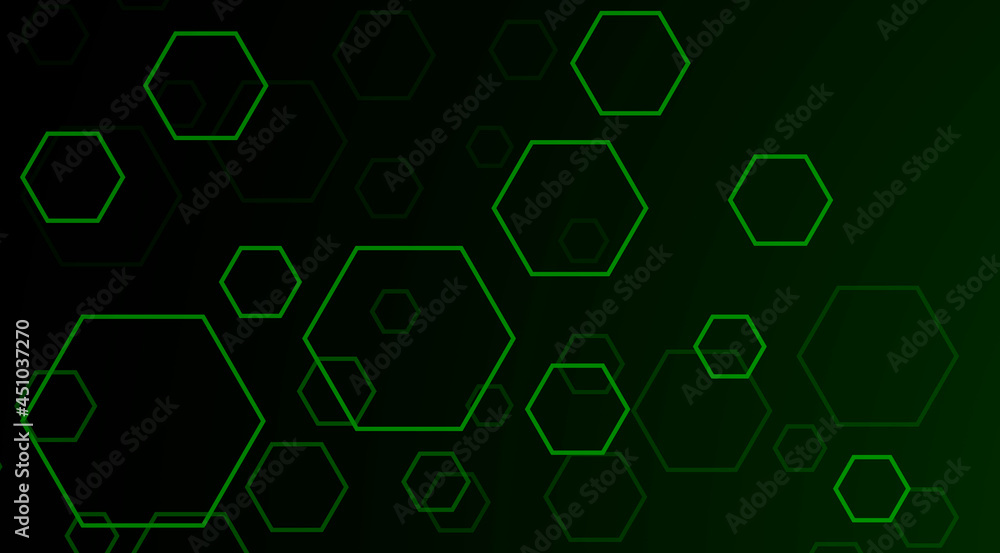 Green geometric structure background. Hexagons texture Green geometric structure background. Hexagons texture
