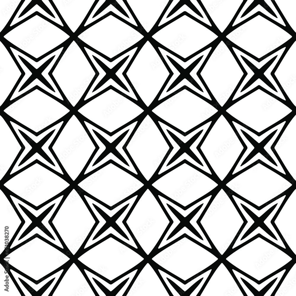 Seamless vector pattern in geometric ornamental style. Black ornament.
Seamless vector pattern in geometric ornamental style. Black ornament.