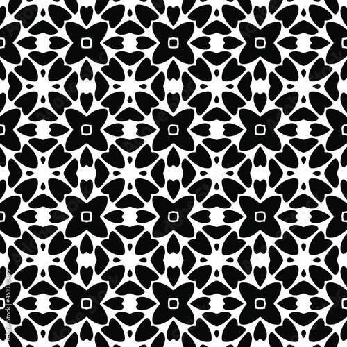  Seamless vector pattern in geometric ornamental style. Black ornament.