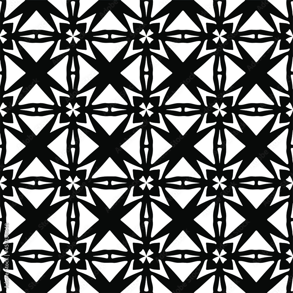Seamless vector pattern in geometric ornamental style. Black and white pattern.
Seamless vector pattern in geometric ornamental style. Black and white pattern.