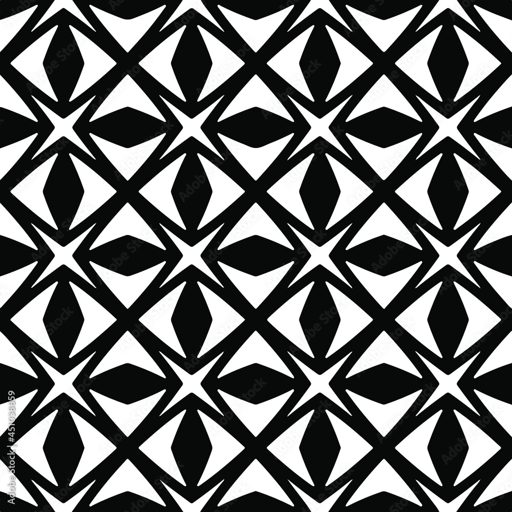 Seamless vector pattern in geometric ornamental style. Black and white pattern.
Seamless vector pattern in geometric ornamental style. Black and white pattern.