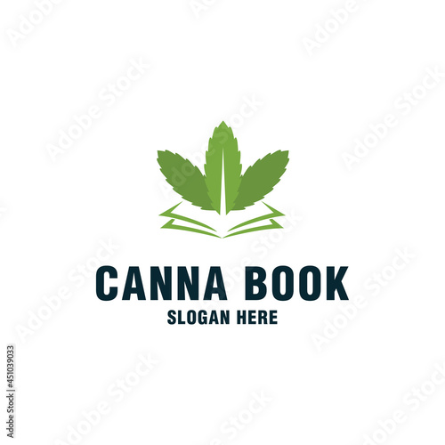 Cannabis book logo template on modern style 