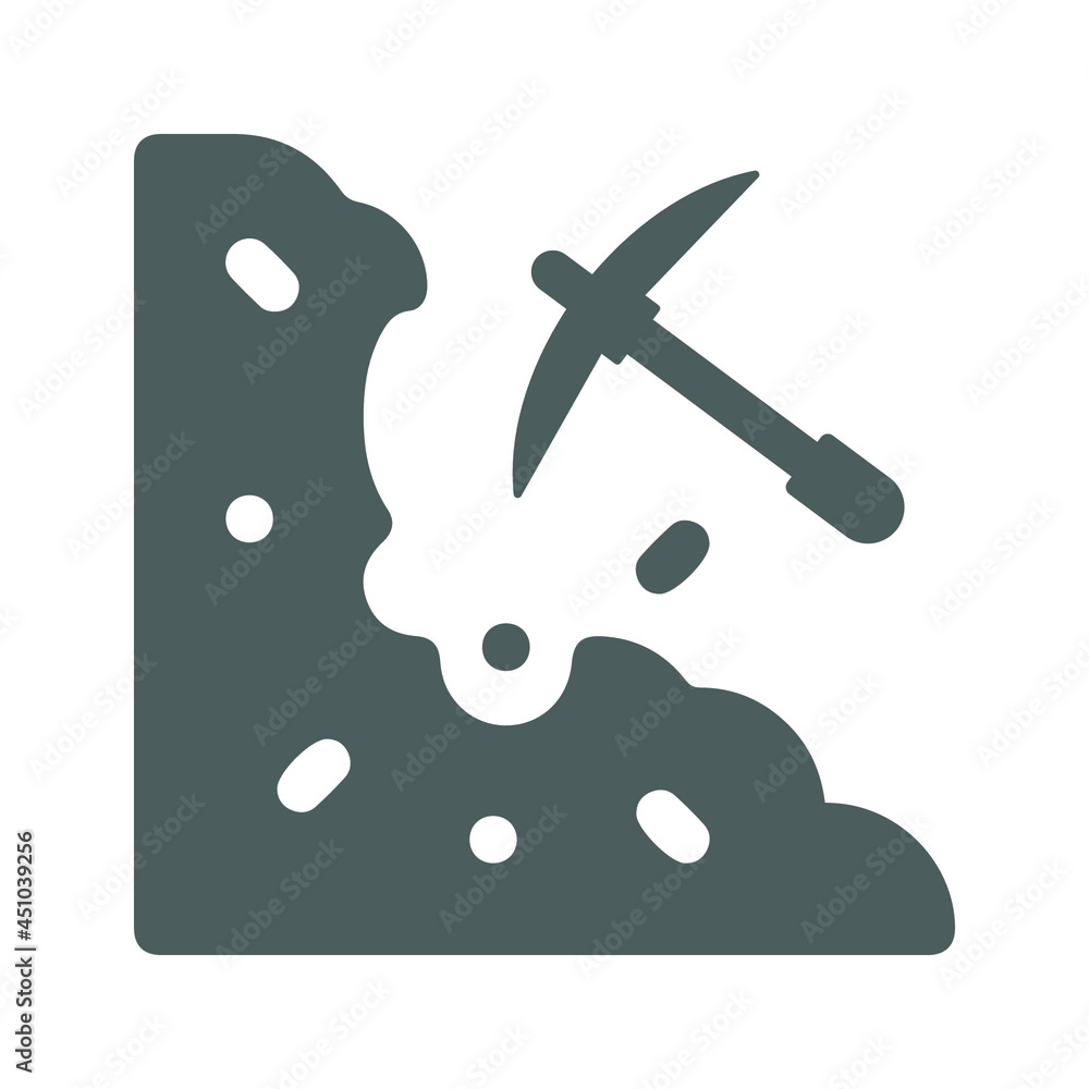 Mining, Geology, science icon. Gray vector graphics. Mining, Geology, science icon. Gray vector graphics.
