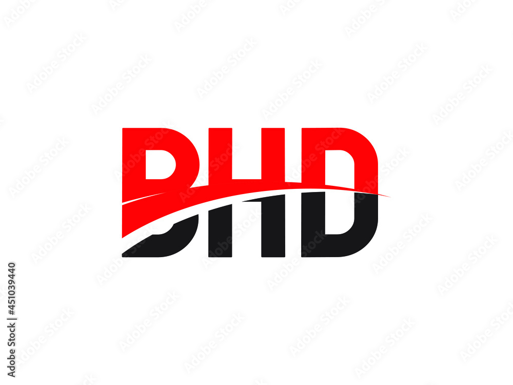 BHD Letter Initial Logo Design Vector Illustration BHD Letter Initial Logo Design Vector Illustration