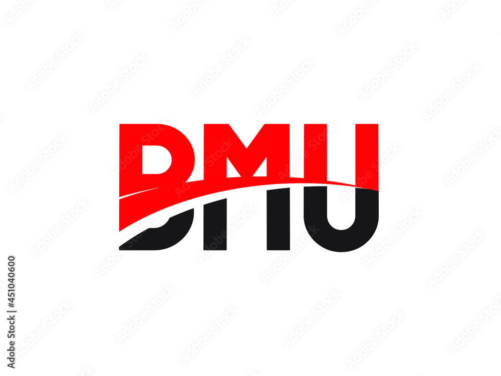 BMU Letter Initial Logo Design Vector Illustration