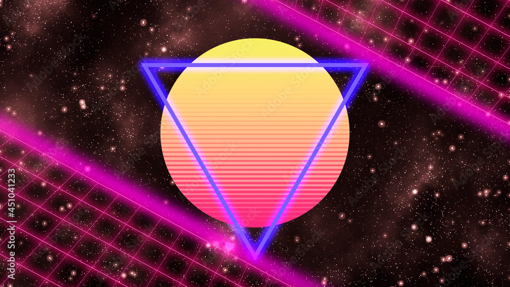 Фотография 80s style concept backdrop with grid