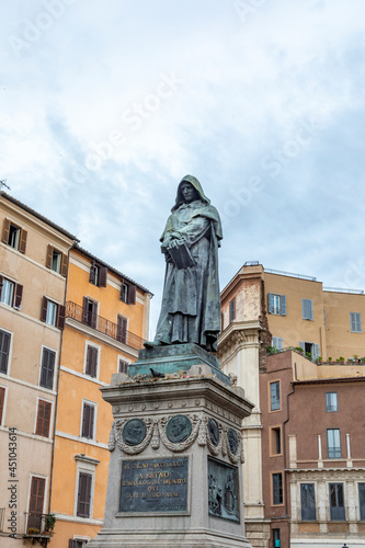 Giordano Bruno in Rome, the philosopher and the inquisition at Campo de' Fiori, Rome photo