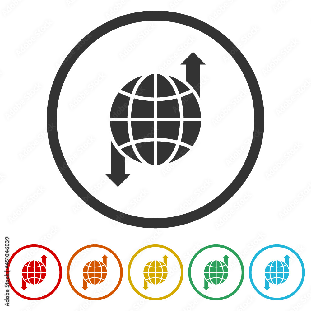 Globe connection network icon isolated on white background Globe connection network icon isolated on white background