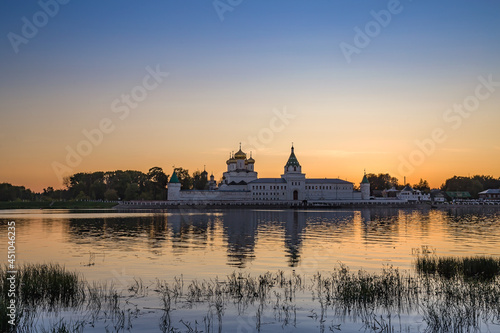 Ipatiev Monastery at sunset, 13th century. Gold ring of Russia. Kostroma, Russia. Russian evening landscape in summer nature.