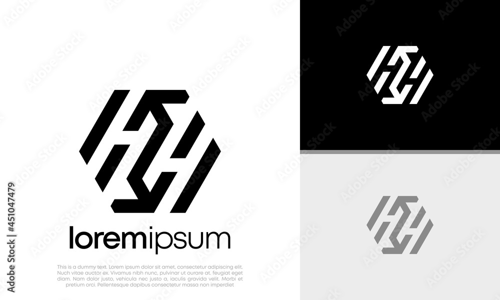Fototapeta premium Initials H H logo design. Initial Letter Logo. Hexagon logo design. 