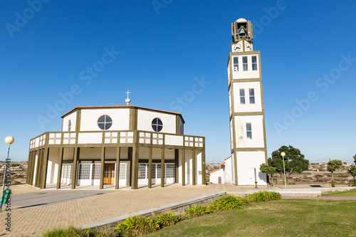 parish church of Our Lady of Health at Costa Nova do Prado, Gafanha da Encarnacao, Municipality of Ilhavo, district of Aveiro, Portugal photo
