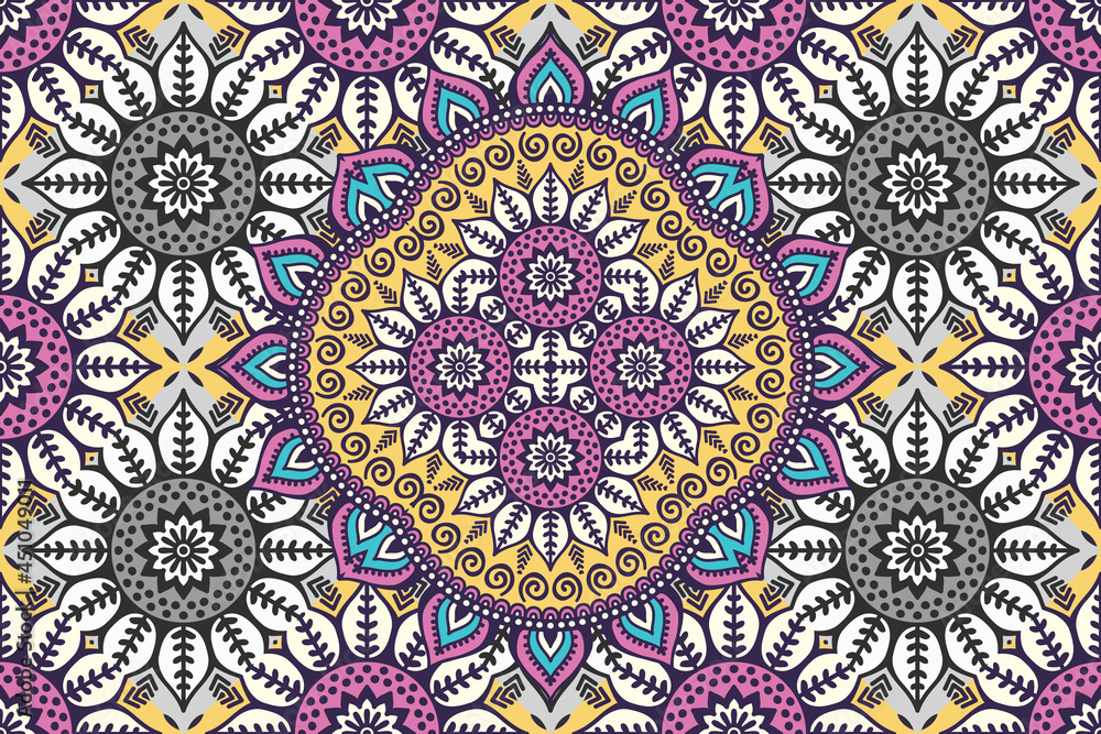 Abstract Mandala Seamless Pattern_33
