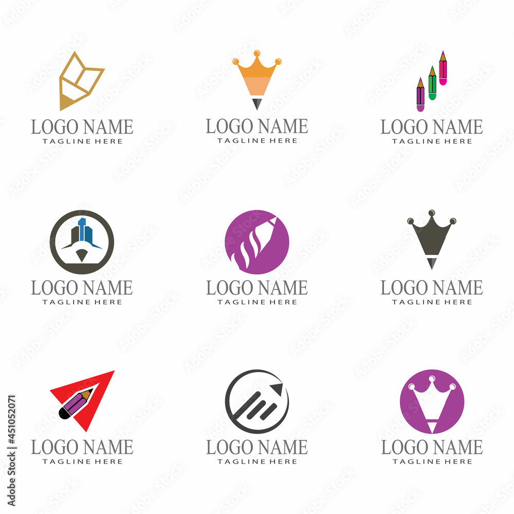 Pencil Logo Template vector symbol design Pencil Logo Template vector symbol design