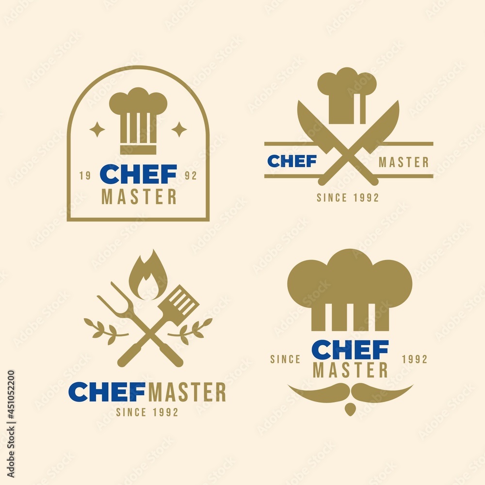 Flat Chef Logo Template Collection_3