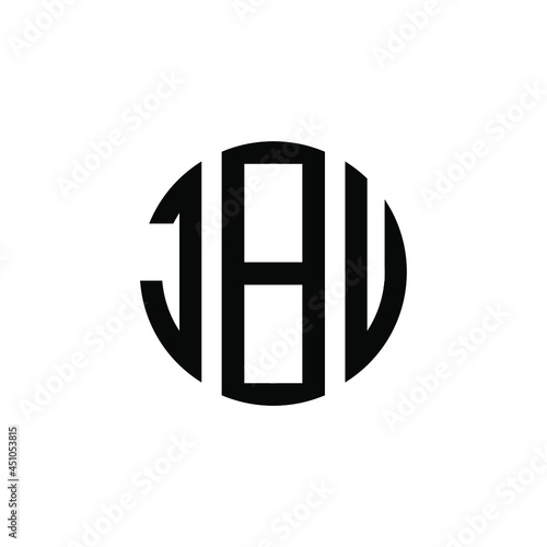 JBV letter logo design. JBV modern letter logo with black background. JBV creative  letter logo. simple and modern letter JBV logo template, JBV circle letter logo design with circle shape. JBV   photo