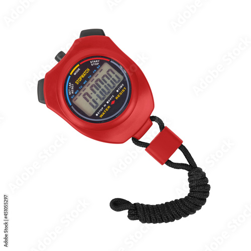 Sports equipment - Red Stopwatch. Isolated