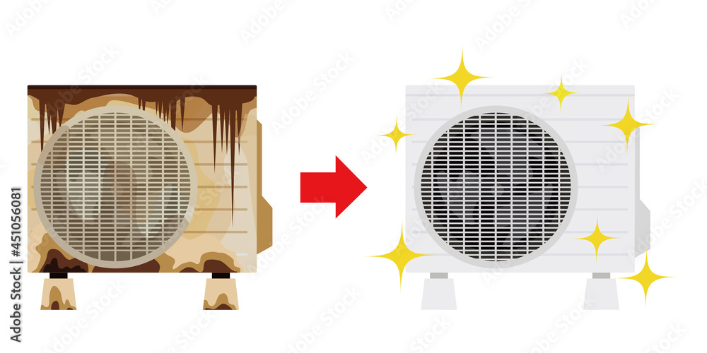 エアコン室外機の故障 交換のイラスト 錆 ボロボロ ベクター Stock Vector Adobe Stock