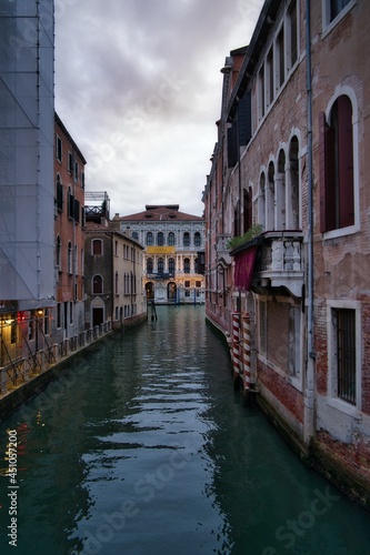 city canals of venice city  italy