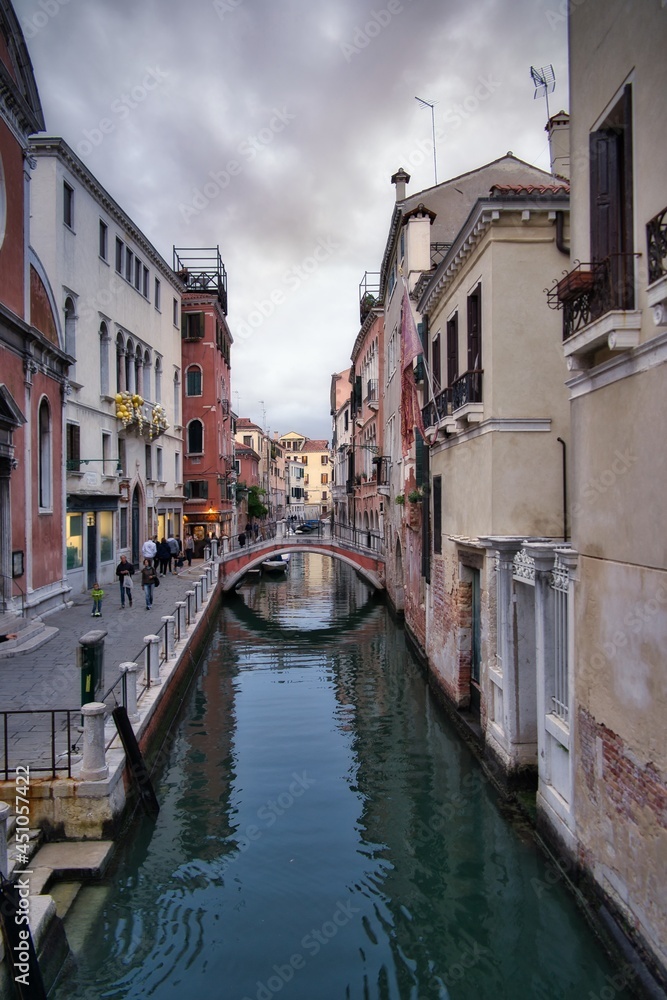 city canals of venice city, italy