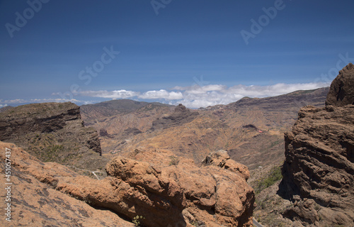 Gran Canaria, landscape of the central part of the island, Las Cumbres, ie The Summits, route on ascent to Risco Chimirique, Tejeda municipality 