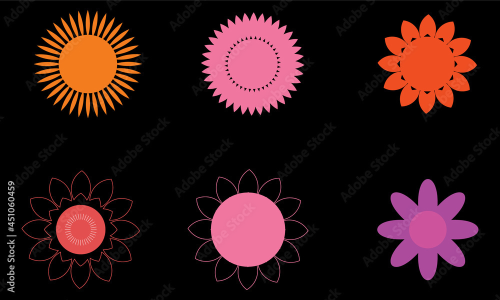 Set Of Flower Vectors Set Of Flower Vectors