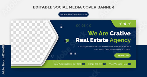 social media cover for real estate company vector template fully editable design