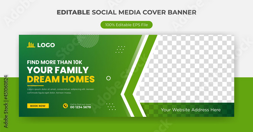 house sale facebook cover banner template for real estate business