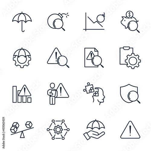 set of Risk Management elements symbol template for graphic and web design collection logo vector illustration