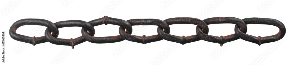 Rusty metal chain isolated on white background. Rusty metal chain isolated on white background.