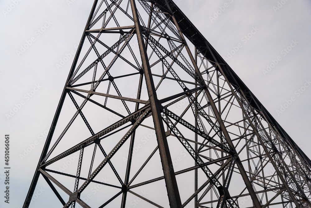 The historic High Level viaduct bridge spanning the Old Man river valley in Lethbridge